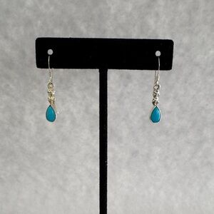 Elegant Sterling Silver and Turquoise Drop Earrings